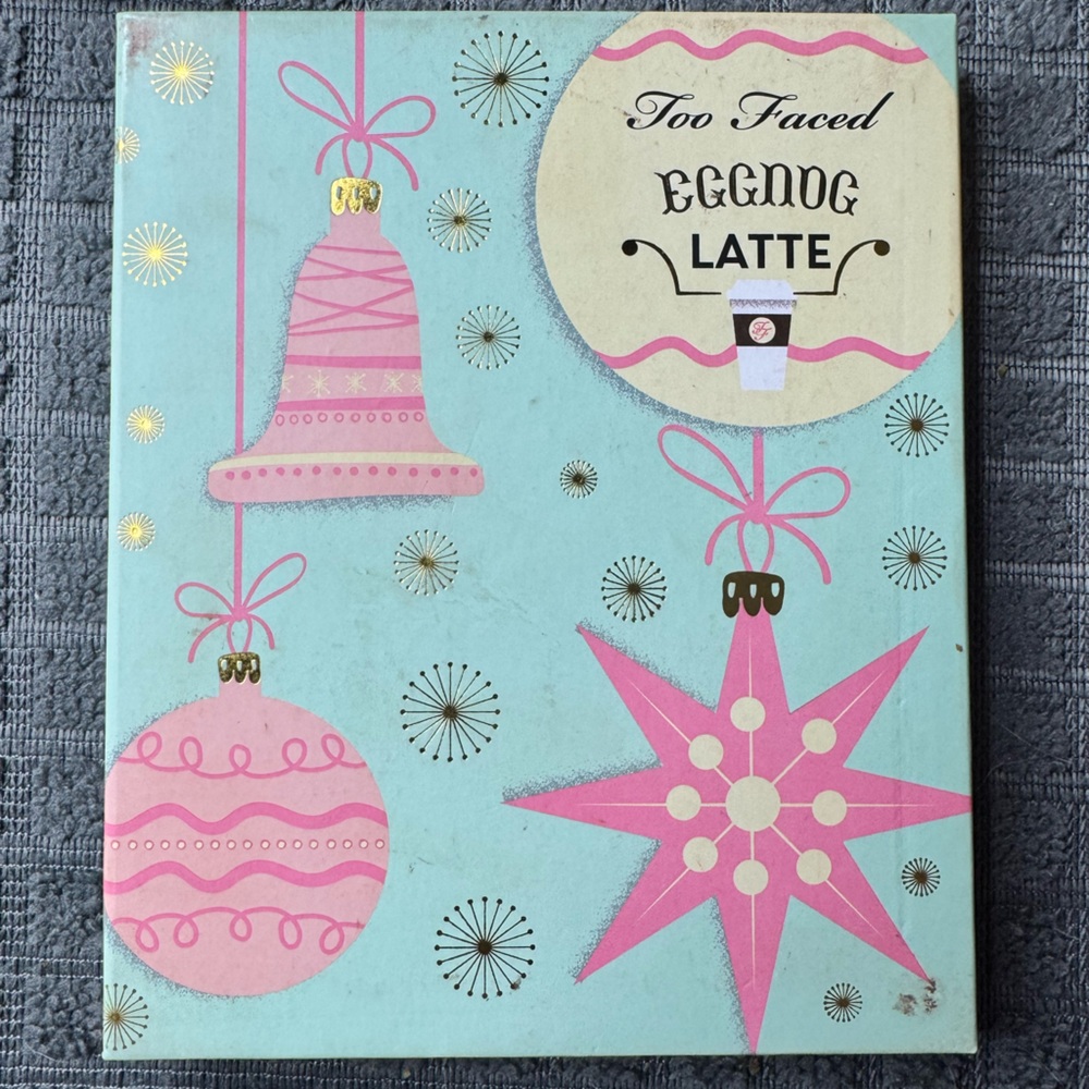 Too Faced Festive Pink and Gold Ornament Box